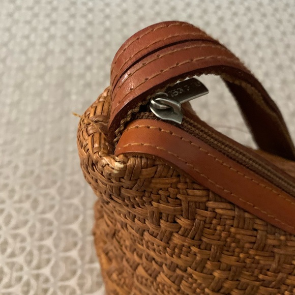 Vintage The Trend Purse Brown woven Straw shoulder bag - Picture 6 of 10